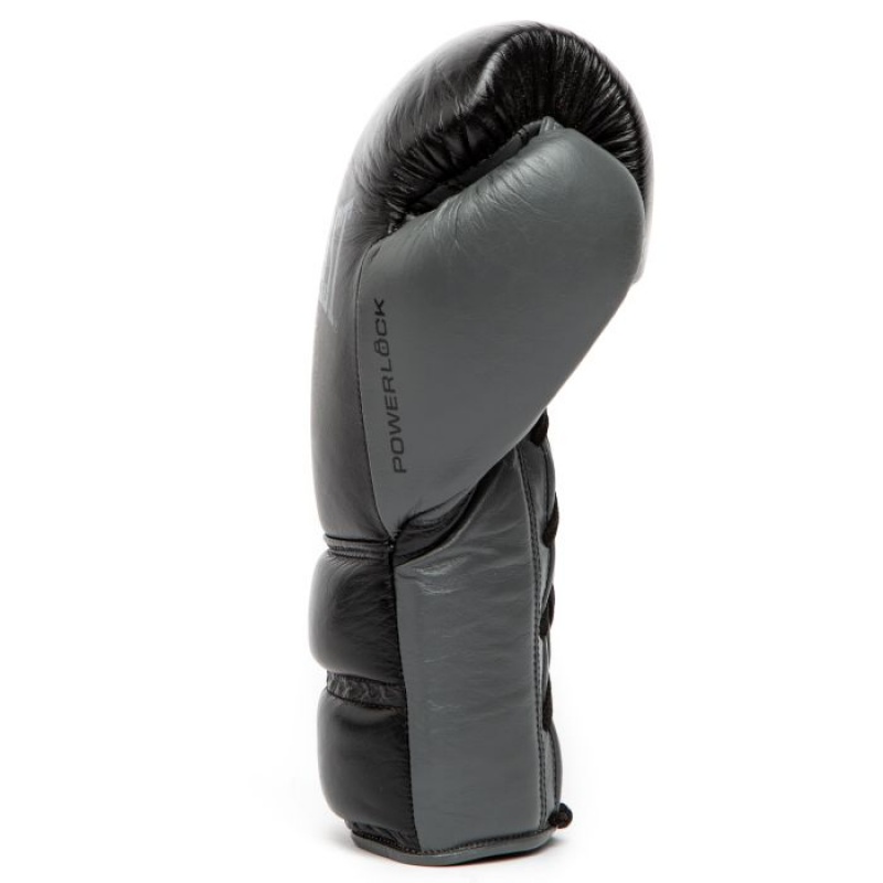 Black Everlast Powerlock2 Pro Fight Unisex Boxing Gloves | 70235HBOX