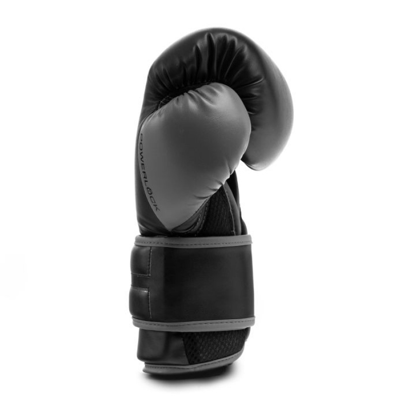 Black Everlast Powerlock2 Training Unisex Boxing Gloves | 20947PMCO