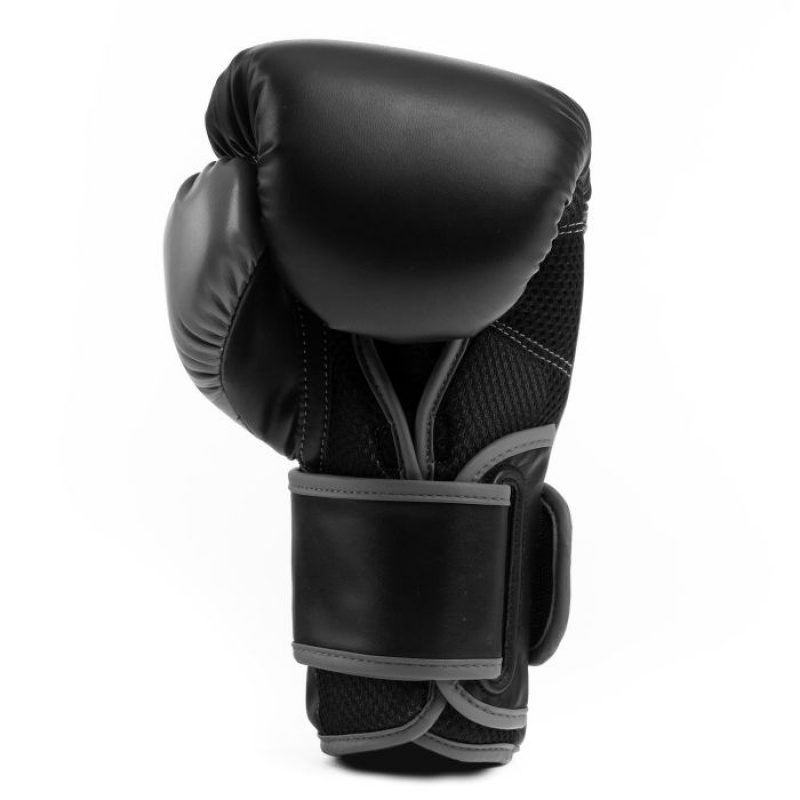 Black Everlast Powerlock2 Training Unisex Boxing Gloves | 20947PMCO