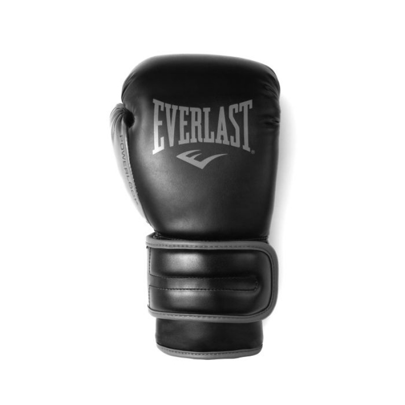 Black Everlast Powerlock2 Training Unisex Boxing Gloves | 20947PMCO