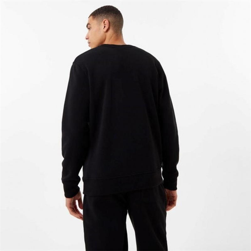 Black Everlast Premium Crew Men's Sweatshirt | 26459ZVFY