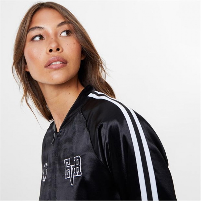 Black Everlast Satin Bomber Women's Jackets | 47289PKCI