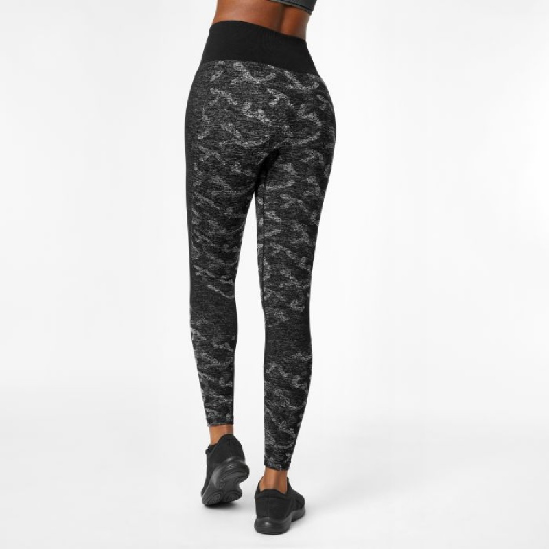 Black Everlast Seamless Camo Women's Legging | 96418LYPQ