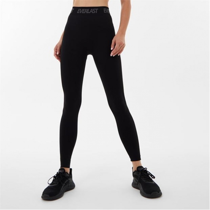 Black Everlast Seamless Highwaisted Women\'s Legging | 51234OEPM