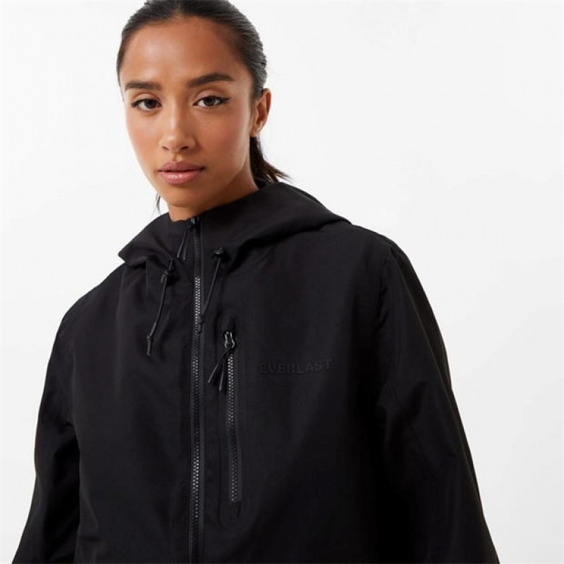 Black Everlast Shower Women's Jackets | 95480QHYG