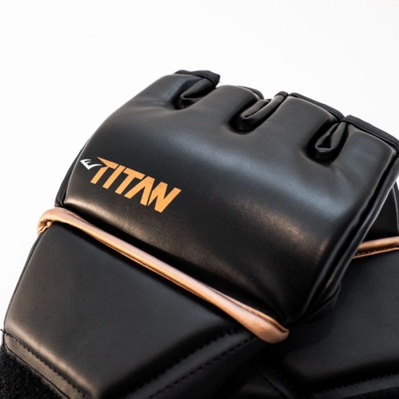 Black Everlast Titan Grappling Unisex MMA Gloves | 73928KODN