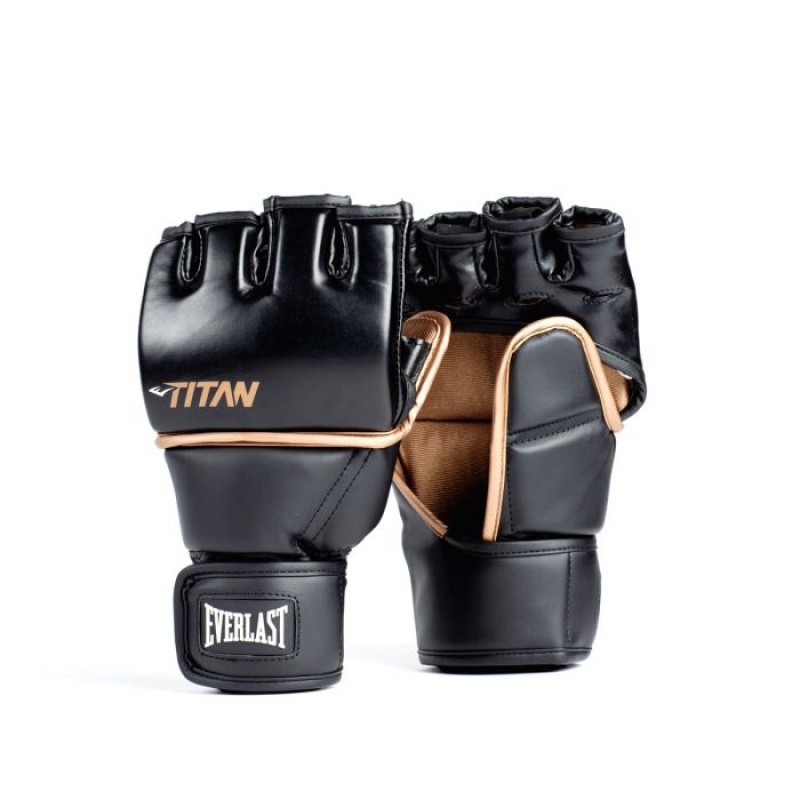 Black Everlast Titan Grappling Unisex MMA Gloves | 73928KODN