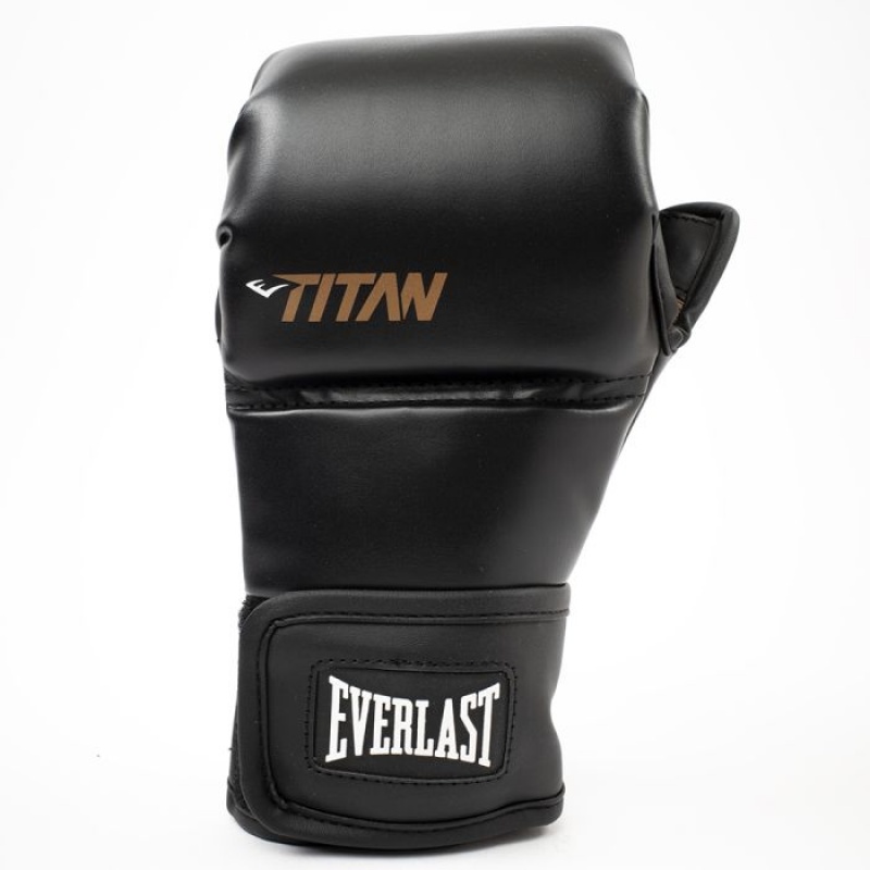 Black Everlast Titan Hybrid Unisex Boxing Gloves | 01925OECP