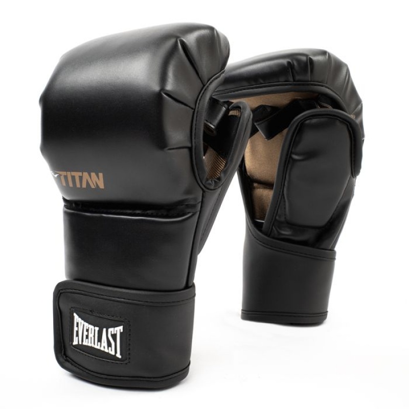 Black Everlast Titan Hybrid Unisex Boxing Gloves | 01925OECP