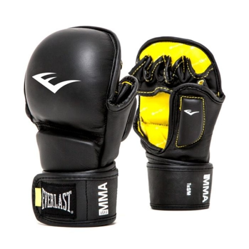 Black Everlast Titan Pro Striking Unisex MMA Gloves | 30241MZXP