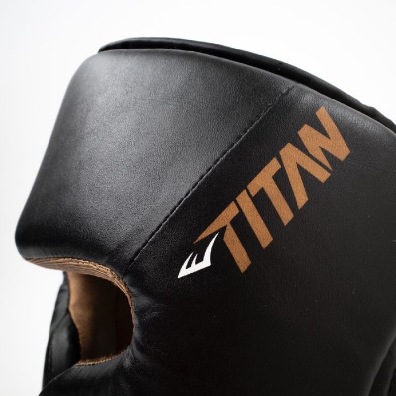 Black Everlast Titan Unisex Boxing Headgear | 36574EQSA