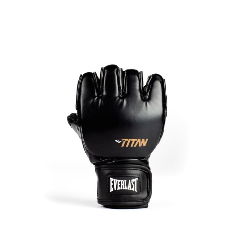 Black Everlast Titan Unisex MMA Gloves | 71308GQBH