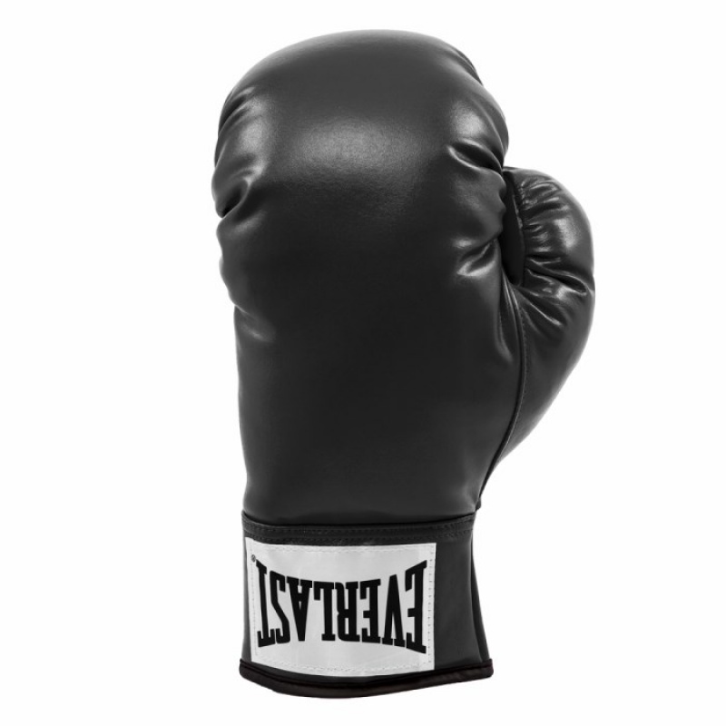 Black Everlast Vinyl Autograph Unisex Boxing Gloves | 82369FRAW