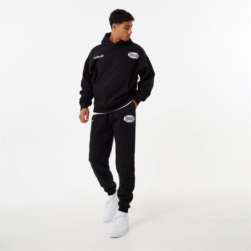 Black Everlast Warp Graphic Men's Sweatpants & Joggers | 92835XZUE