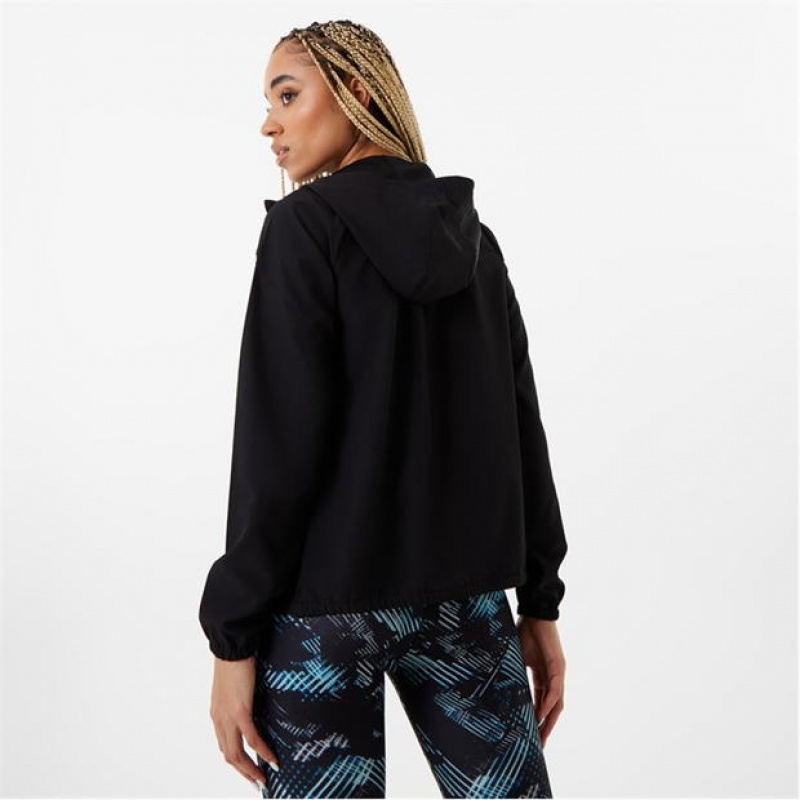 Black Everlast Windbreaker Women's Jackets | 09154EPFZ