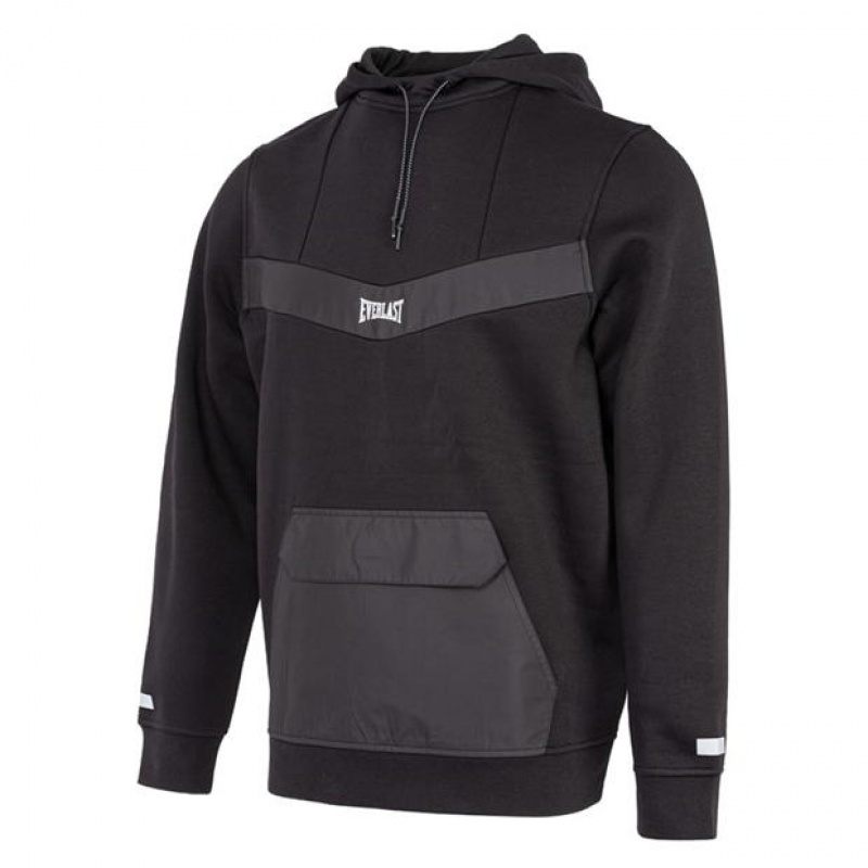 Black Everlast X Fleece Men's Hoodie | 32169TYHW