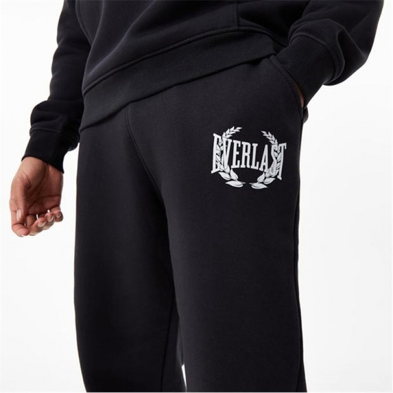 Black Everlast X Laurel Men's Sweatpants & Joggers | 76480LSJU