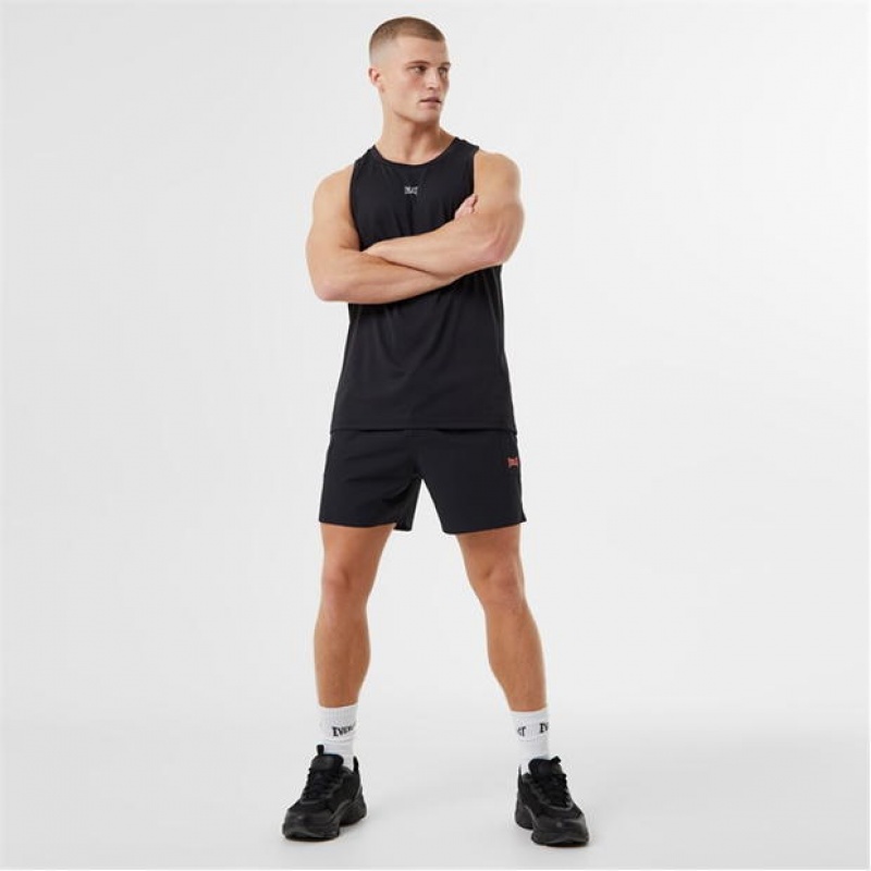 Black Everlast X Performance Men's Tank Top | 97506UIBK