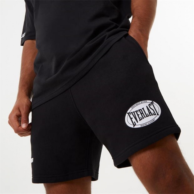 Black Everlast X Warp Graphic Men's Shorts | 14678JBQC