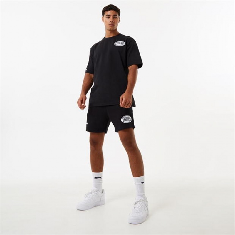 Black Everlast X Warp Graphic Men's Shorts | 14678JBQC