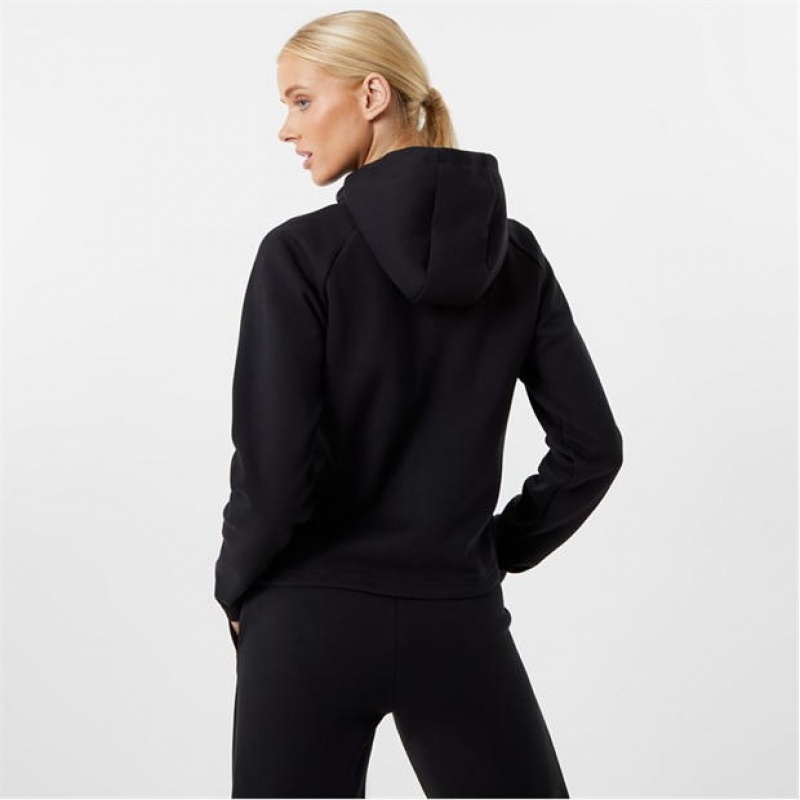 Black Everlast Zip Women's Hoodie | 59841FJZT