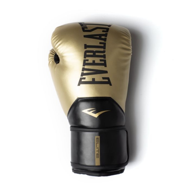 Black Gold Everlast Elite 2 Unisex Boxing Gloves | 49820KBNS