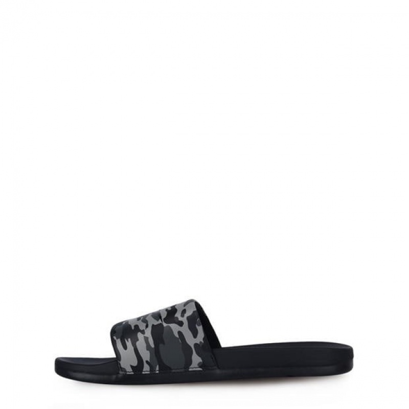 Black Grey Everlast Godan Men's Sliders | 72108ABUR