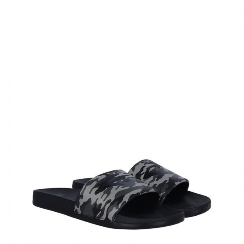 Black Grey Everlast Godan Men's Sliders | 72108ABUR