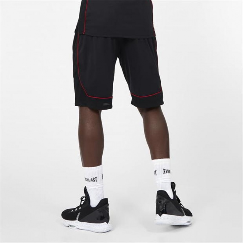 Black Red Everlast Basketball Men's Shorts | 35268LYBP