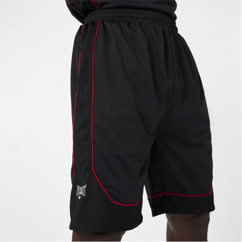 Black Red Everlast Basketball Men's Shorts | 35268LYBP