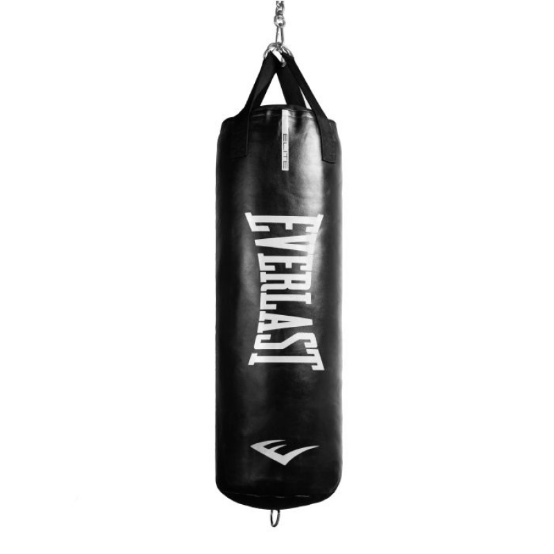 Black Sliver Everlast Elite 2 Pro 100lb Unisex Punching Bags | 32085DBMT