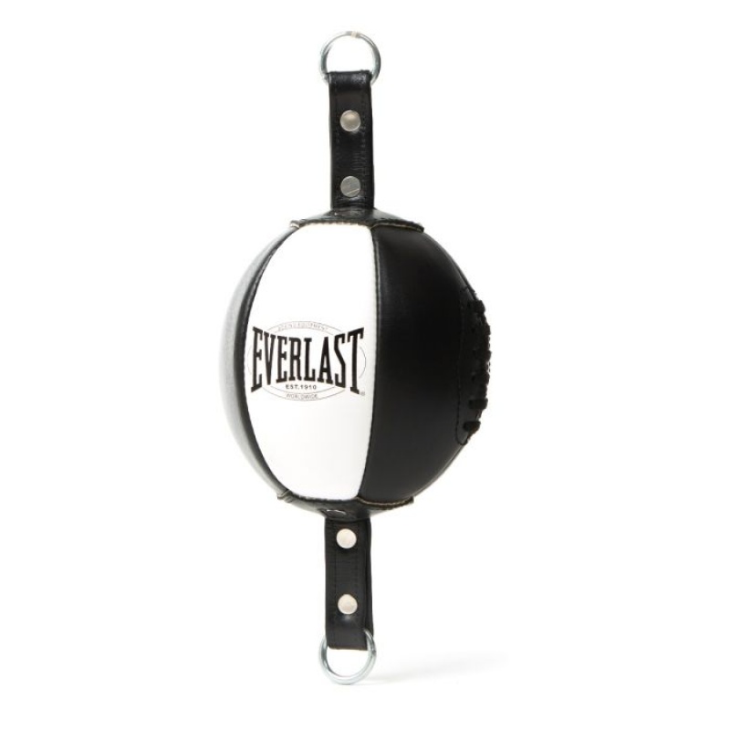 Black White Everlast 1910 Double End Unisex Punching Bags | 23756VIAX