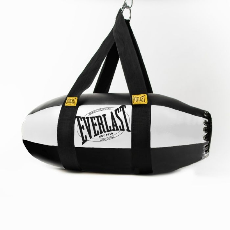 Black White Everlast 1910 Torpedo Unisex Punching Bags | 95217TGWN