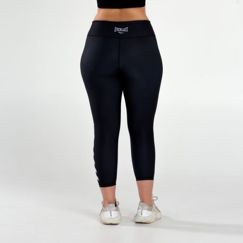 Black White Everlast Colorplay Cropped Women's Legging | 96750QIXC