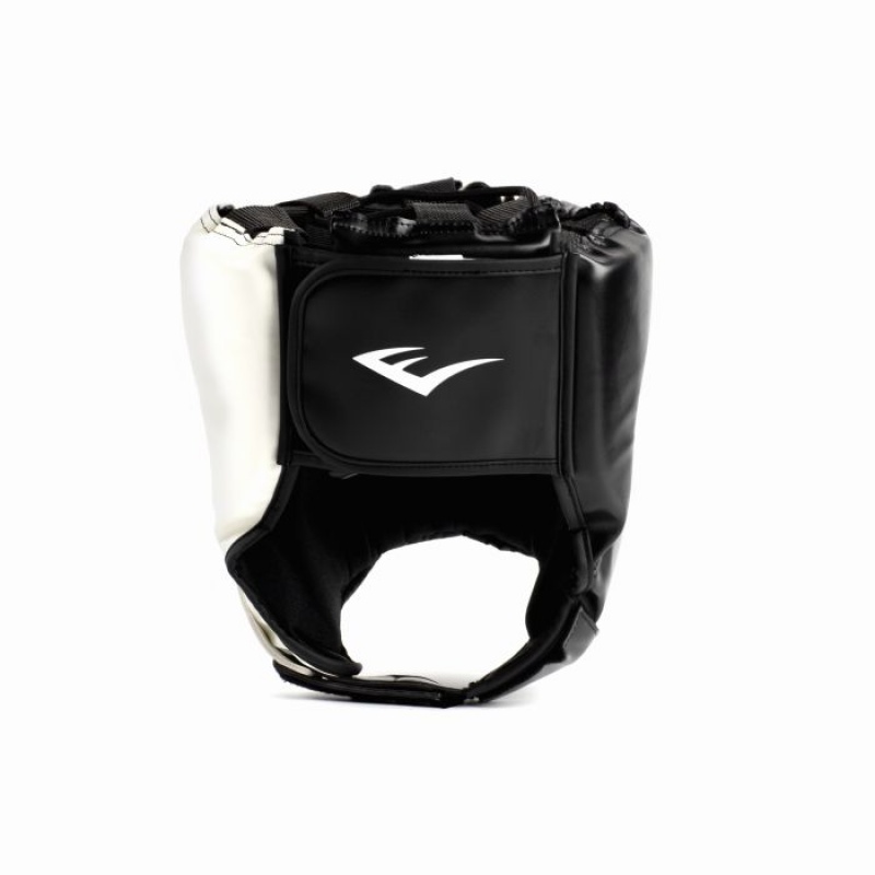 Black White Everlast Elite 2 Unisex Boxing Headgear | 45720GNFU