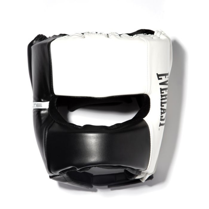 Black White Everlast Elite 2 Unisex Boxing Headgear | 45720GNFU