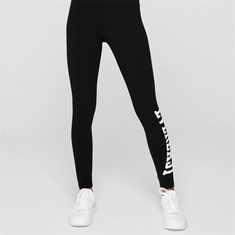 Black White Everlast Large Logo Women's Legging | 64289ZEFS