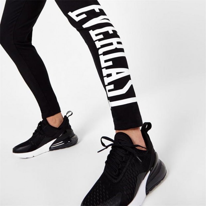 Black White Everlast Large Logo Women's Legging | 64289ZEFS