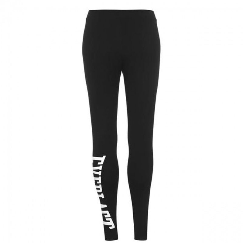 Black White Everlast Large Logo Women's Legging | 64289ZEFS