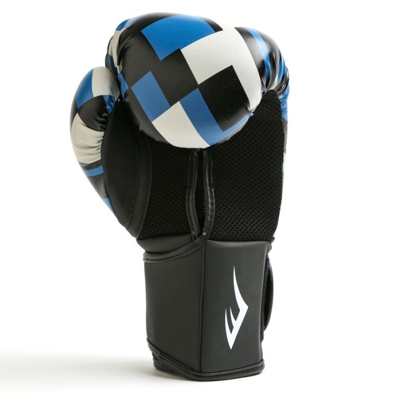 Blue Black Everlast Spark Training Unisex Boxing Gloves | 02981HQLN