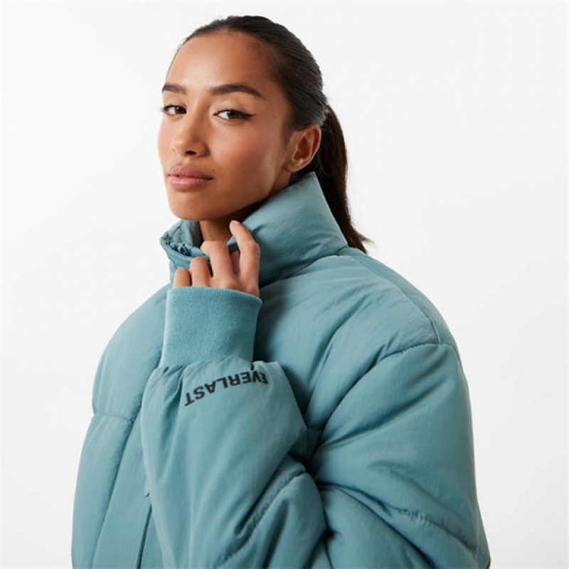 Blue Everlast Baffle Women's Jackets | 36497MYSJ