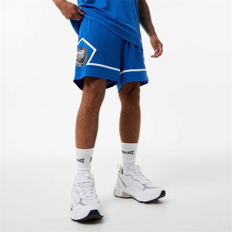 Blue Everlast Basketball Panel Men\'s Shorts | 40316VHNU