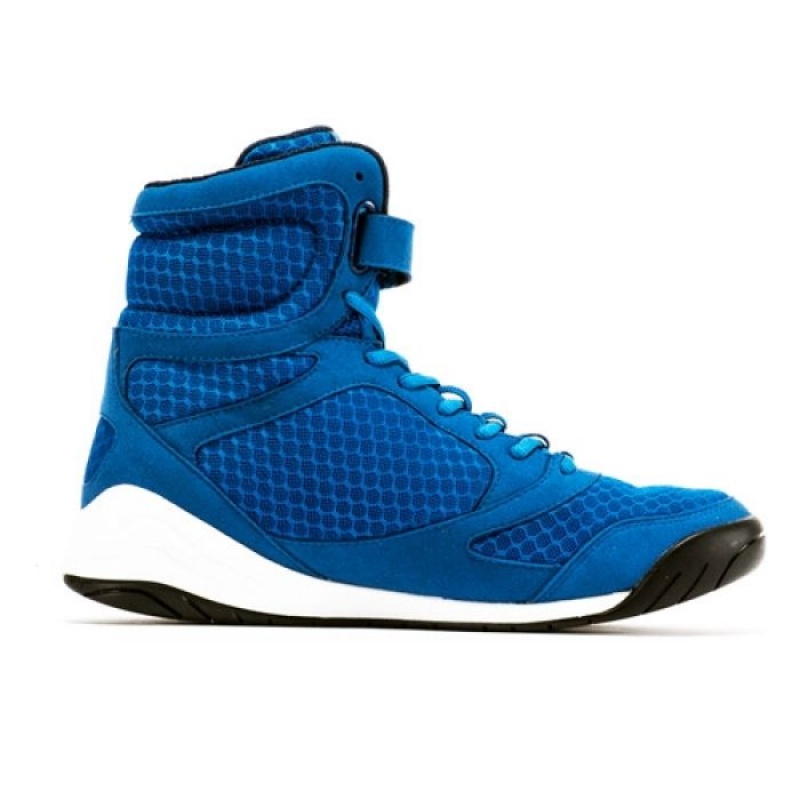 Blue Everlast Elite High Top Men's Boxing Boots | 16234YCBL