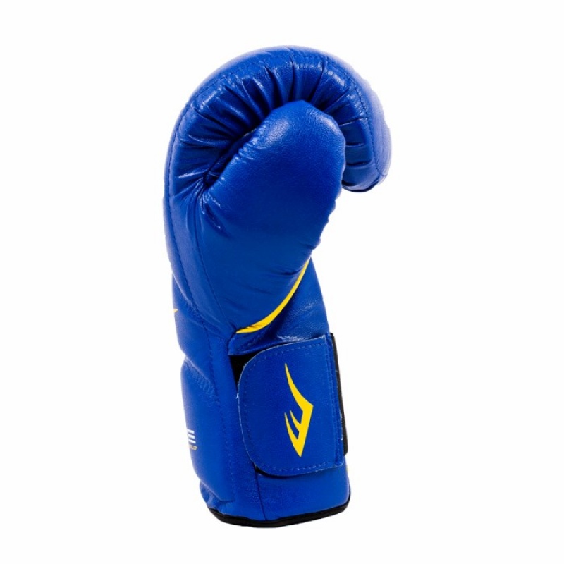 Blue Everlast Elite Hook & Loop Training Unisex Boxing Gloves | 03147QFOJ