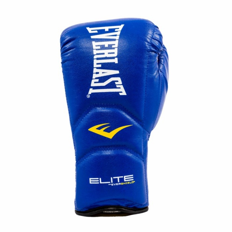 Blue Everlast Elite Laced Training Unisex Boxing Gloves | 54276GNWU