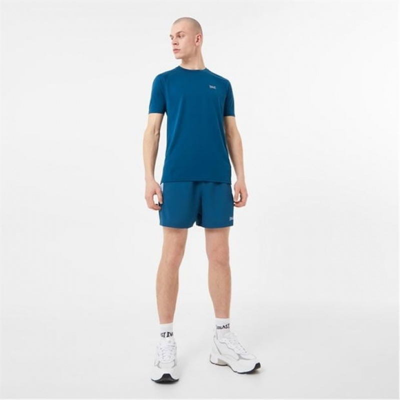 Blue Everlast Essential Poly Men's T-Shirt | 29163ITZJ