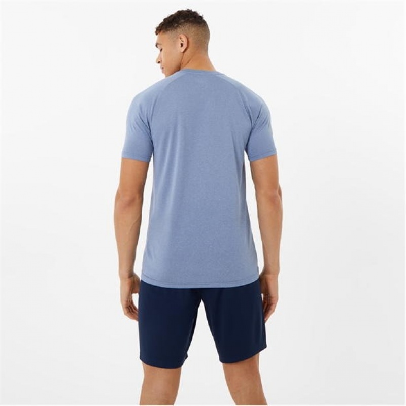 Blue Everlast Essential Poly Men's T-Shirt | 14690CMGP