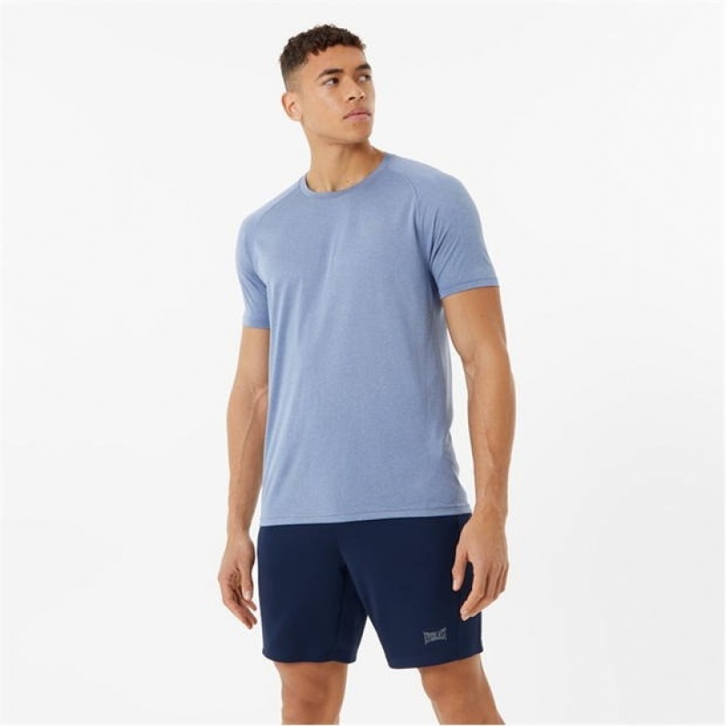 Blue Everlast Essential Poly Men's T-Shirt | 14690CMGP