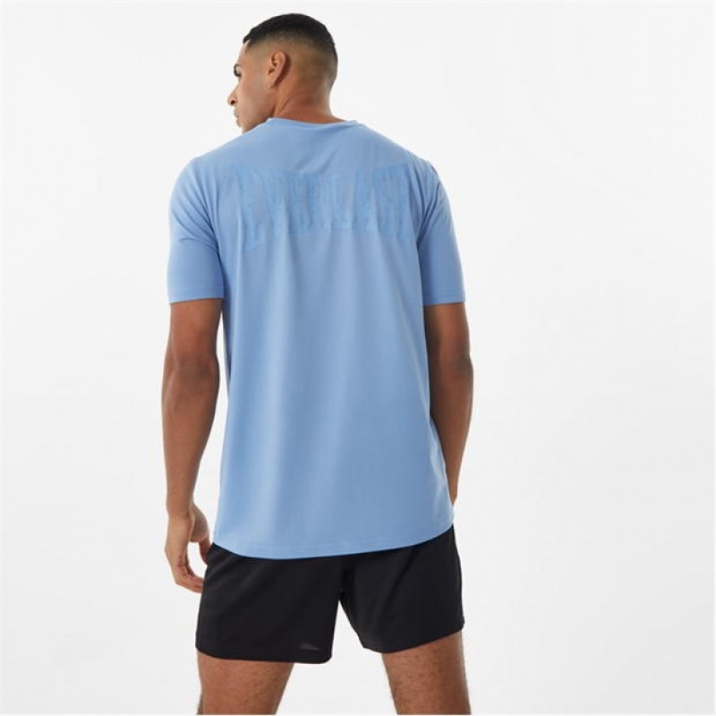 Blue Everlast Graphic Logo Men's T-Shirt | 78319VTFJ