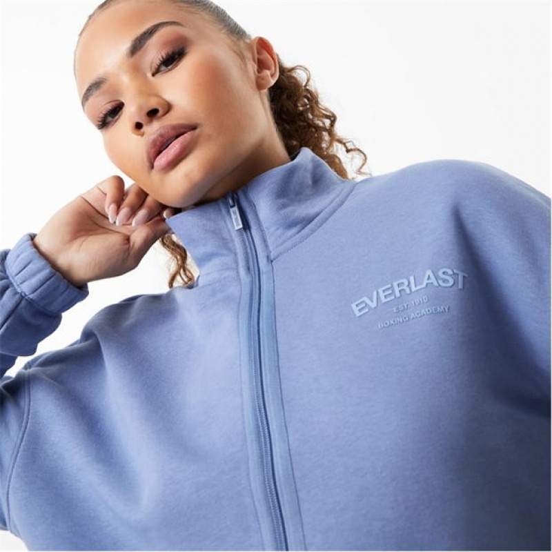 Blue Everlast LB Zip Up Ld34 Women's Hoodie | 43198MISR